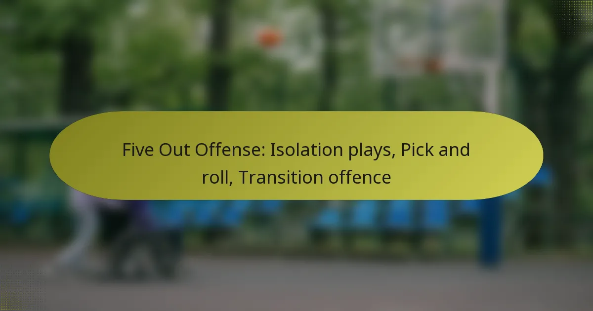 Five Out Offense: Isolation plays, Pick and roll, Transition offence