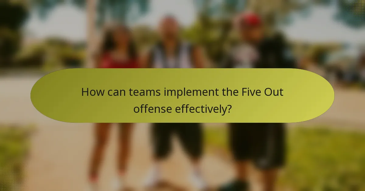 How can teams implement the Five Out offense effectively?