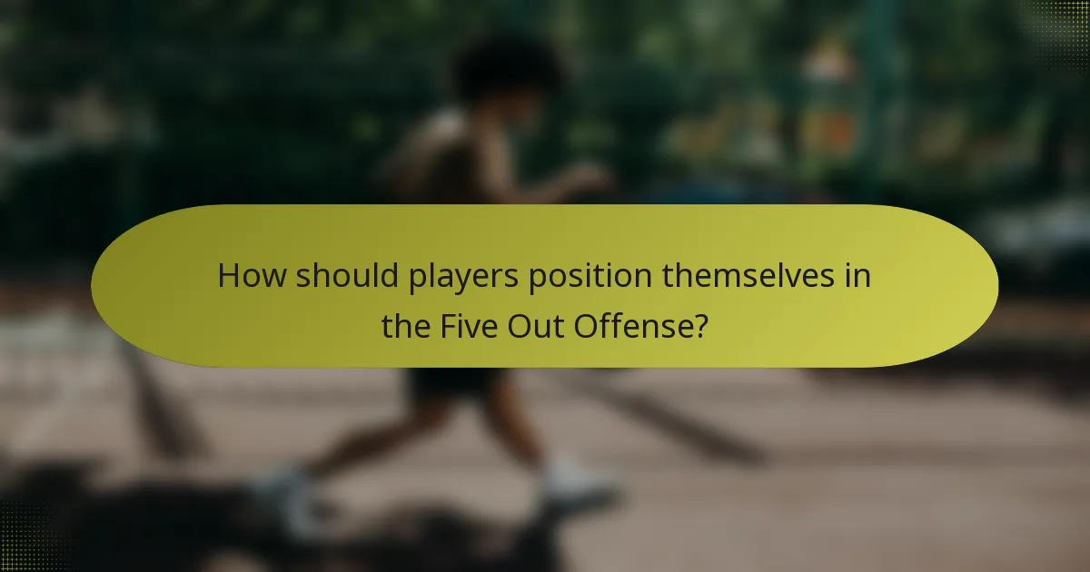 How should players position themselves in the Five Out Offense?