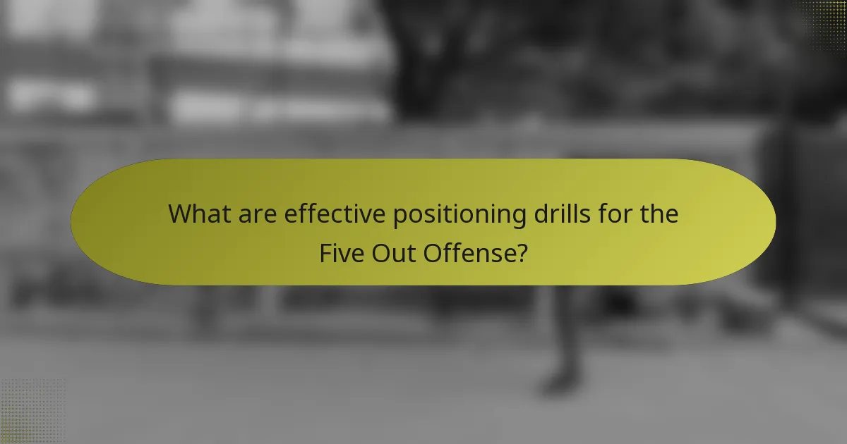 What are effective positioning drills for the Five Out Offense?
