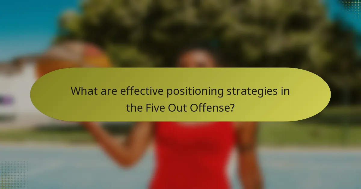 What are effective positioning strategies in the Five Out Offense?