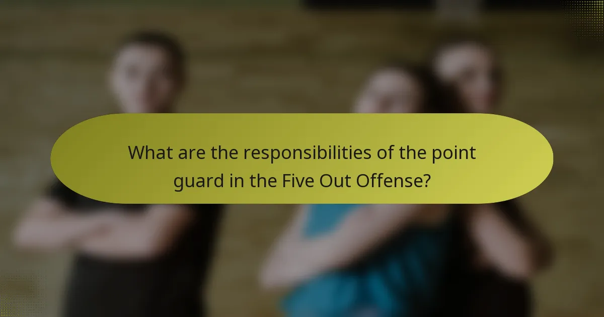 What are the responsibilities of the point guard in the Five Out Offense?