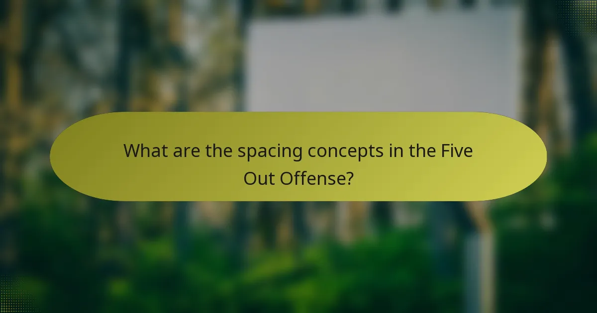 What are the spacing concepts in the Five Out Offense?