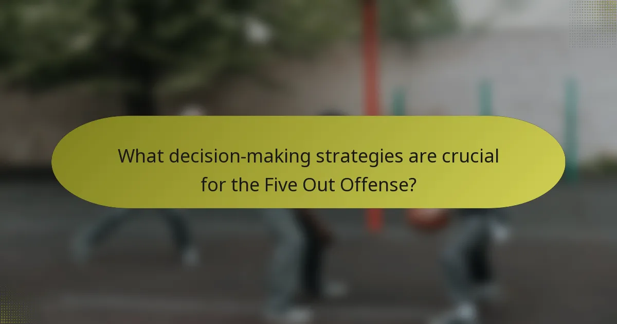 What decision-making strategies are crucial for the Five Out Offense?