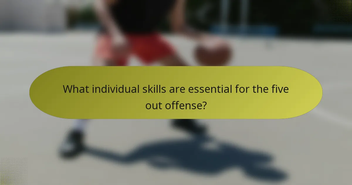 What individual skills are essential for the five out offense?