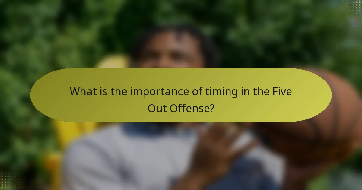 What is the importance of timing in the Five Out Offense?