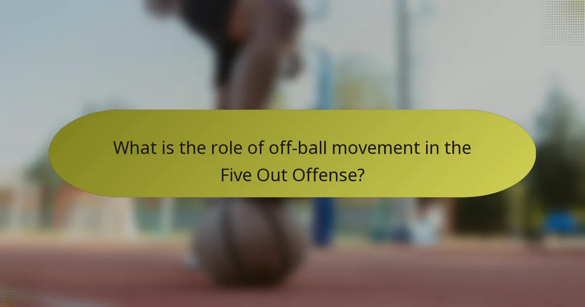 What is the role of off-ball movement in the Five Out Offense?