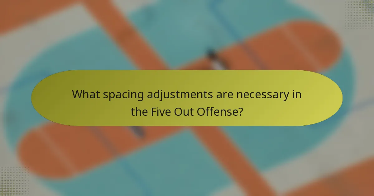 What spacing adjustments are necessary in the Five Out Offense?