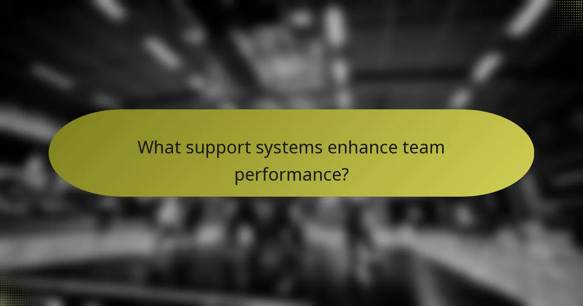 What support systems enhance team performance?