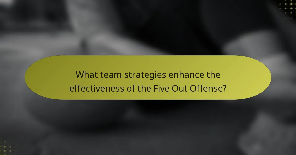 What team strategies enhance the effectiveness of the Five Out Offense?